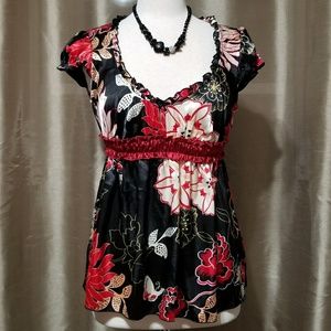 Women's Sheer Floral Blouse